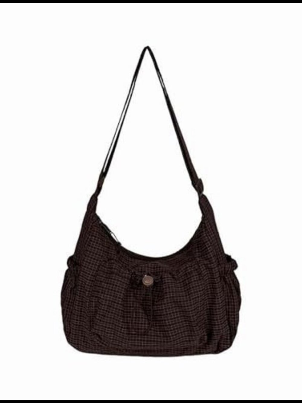 Nylon Hobo Crossbody Bag Plaid Slouchy Messenger Purse Large Everyday Tote